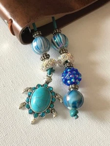 Traveler's Notebook Bookmark/BookThong Leather Beaded Charms - Picture 1 of 2
