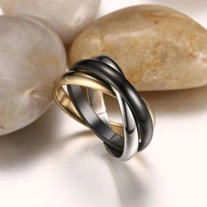 Classic Party Finger Ring Wedding Bands Stainless Steel Rings Womens Jewelry 1pc - Picture 1 of 16