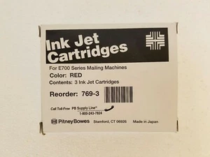 Cartuchos de inyección de tinta para máquinas de correo Pitney Bowes serie E700 769-3 ROJO 2 en caja - Imagen 1 de 4