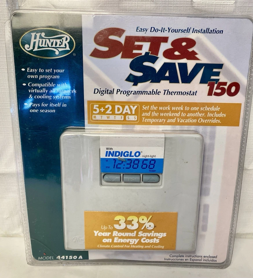 New Hunter Set & Save Programmable Max Universal Thermostat 7-Day #44150 - Image 1 of 3