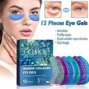 12 Pieces Collagen Eye Gels Mask Moisture Anti Wrinkles Skin Tightening Anti-age - Picture 1 of 12