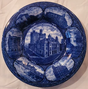 Plato de cena vintage R&M Co. azul cobalto, recuerdo de Minneapolis Minnesota 🗝️ - Imagen 1 de 3