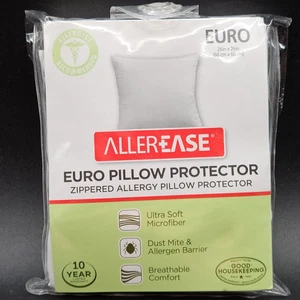 AllerEase Euro Pillow Protector Cover Pillowcase Zippered 26 x 26 Square 1 CASE - Picture 1 of 3