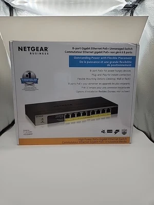 NETGEAR GS108PP 8-Port Gigabit Ethernet PoE+ Unmanaged Switch with FlexPoE... - Image 1 of 4