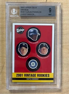 2001 Vintage Ryan Franklin Ichiro Suzuki Christianson BGS 9 MINT Rookie RC HOF - Bild 1 von 2