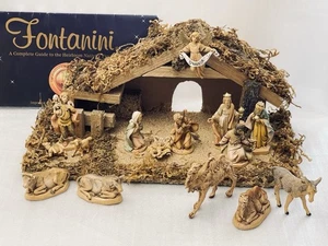 Vintage 1989 -90 Fontanini 2,5" Krippe Set Italien - 15 Teile mit Krippe, Anleitung - Bild 1 von 24