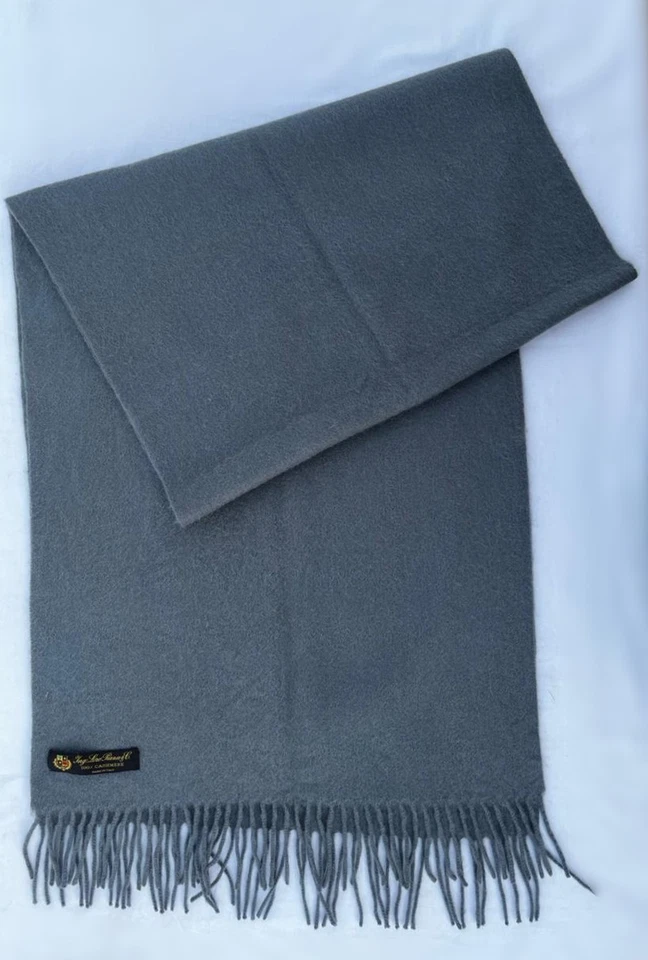 Mantón bufanda Loro Piana 100 % cachemir gris hecho en Italia Foto 1 de 4