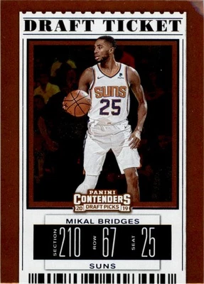 2019-20 PANINI CONTENDERS DP Draft Ticket BLUE FOIL MIKAL BRIDGES #42 NM - Image 1 of 2