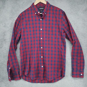 Bonobos Mens M Button Down Shirt Blue Red Plaid Long Sleeve Slim Fit - Picture 1 of 19