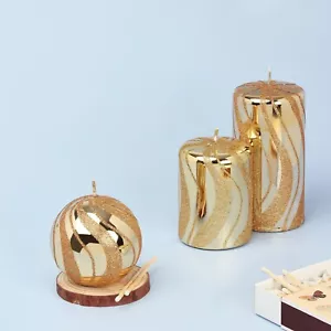 G Decor Specchio Effetto Vetro Edizione Limitata Rifinito A Mano Candele Spirale Oro - Foto 1 di 6