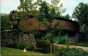 Postal Covington Virginia Puente Jorobado Cubierto Antiguo Midland Trail De Colección UNP - Imagen 1 de 2