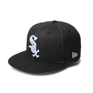 59FIFTY MLB Denim 2-Tone Chicago White Sox Black Denim Black Visor 14388869 - Picture 1 of 8