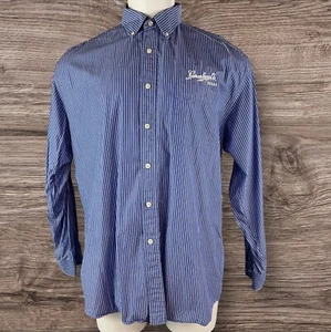 Devon & Jones Blue Shirt Mens 2XL Leinenliugels Beer Button Down (823) - Picture 1 of 13