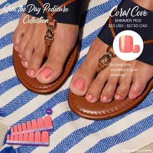 Coral Cove Pedicure Color Street Nail Polish Strips Buy 3 get 1 free - Picture 1 of 1
