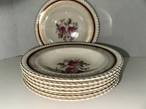 Vintage Johnson Bros England Dinner Plate Bowl 8”, Set Of 7 - Picture 1 of 4