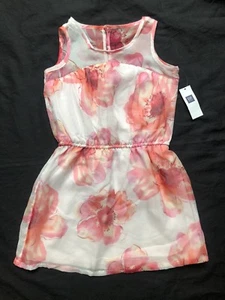 NWT GAP Kids Pink Floral Lined Summer Sheer Dress szs XS(4-5) M(8) & XXL(14-16) - Picture 1 of 4
