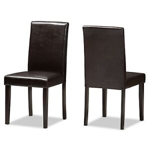 Set of 2 Mia Modern And Contemporary Faux Leather Upholstered Dining Chairs