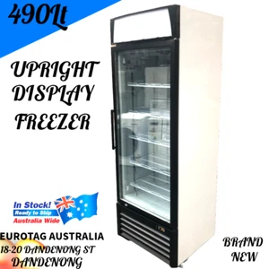EUROTAG SINGLE GLASS DOOR COMMERCIAL UPRIGHT DISPLAY FREEZER 490L FROST FREE NEW - Picture 1 of 7