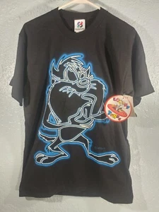 Vintage 1995 Signal Artwear Taz T-shirt Single Stitch Black Mens M USA NOS Rare - Picture 1 of 9
