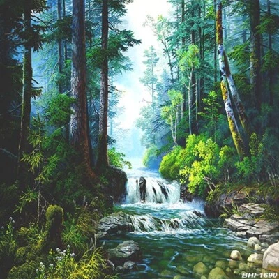 10'x10' Painted Style Computer-painted Scenic Photo Background Backdrop PHF1690 - Image 1 of 3