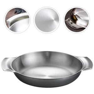 Stainless Steel Griddle Paella Pan Korean Ramen Pot Cooking Noodle - Picture 1 of 12