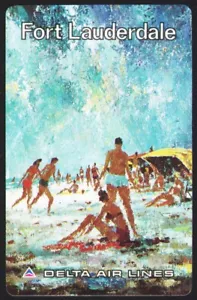 Vintage playing card DELTA AIR LINES cities 3rd series Fort Lauderdale Laycox - Picture 1 of 2