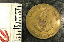 VINTAGE COIN "Lucky Pocket Piece" Thrifty Mac Gambles Planorama Iconic Bronze 