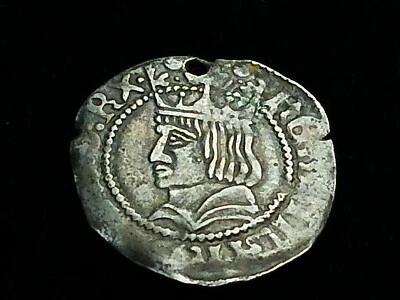 Early Hammered 1479 - 1516 Ferdinand II Silver Groat - Barcelona - Image 1 of 4