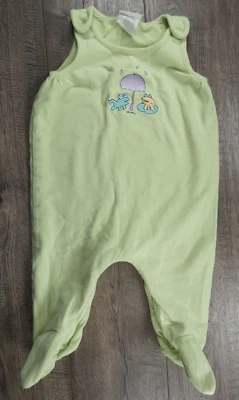 Ropa Bebé Niño Vintage Carter's 6-9 Meses Verde Emu Namae Rana Mono Foto 1 de 4