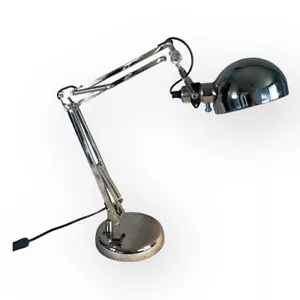 IKEA FORSA Desk Lamp Work Table Light Adjustable Arm Height Chrome Reading Angle - Picture 1 of 19