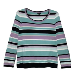 Talbots, mehrfarbig gestreifter leichter dünner Strickpullover Pullover, Gr. 1XP - Bild 1 von 4