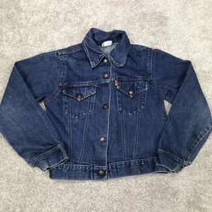 Vintage Levis Denim Jacket Youth Small Jean Trucker Orange Tab Made USA Unisex - Picture 1 of 9