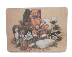 Vintage Stationery Tin With Teddy Bear, Dog, Cats 1980s Or 90s - Picture 1 of 12