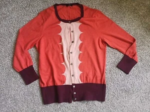 BNWOT Hobbs Cardigan Size 12 Silk Cashmere Cotton Blend Coral Pink Buttons Long - Picture 1 of 9