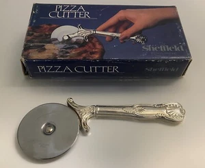 SHEFFIELD Silver Company Pizza Cutter Silver Plate w Stainless Steel Wheel - Picture 1 of 5