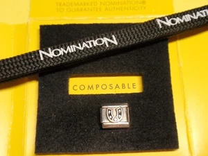 ** Genuine Nomination BLACK HORSE SHOE CZ - GOOD LUCK Silver Charm ** - Picture 1 of 3