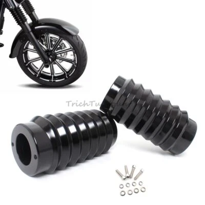 Cubierta deslizante de horquilla de motocicleta negra viva apta para modelos Harley Touring 1986-2013 Foto 1 de 4