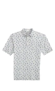 Boys Johnnie-O Currituck Palm Tree Cotton Polo Shirt Heather Gray Size 16 - Picture 1 of 6