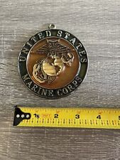 US Marine Corps Enamel stained glass Christmas Tree Ornament USMC 3 3/8 Inches