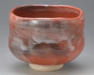 Kyo Kiyomizu yaki ware Japanese matcha bowl Raku yaki Fuku Aka Raku Japan - Picture 1 of 2