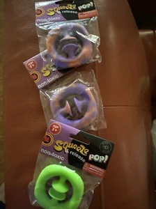 Squeeze and Release Pop Lot Fidget Toys 1 Green 2 Orange Swirl Sensory Kids New - Picture 1 of 2
