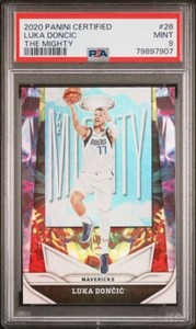 Luka Doncic 2020-21 Panini Certified #26 The Mighty Holo Parallel PSA 9 Mint