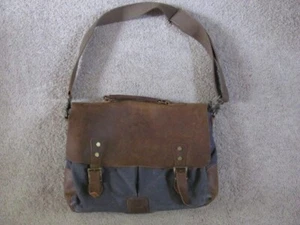 Vintage LIFEWIT Leather/Canvas Satchel Messenger Cross Body Shoulder Bag - Picture 1 of 10