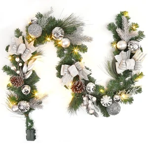 Adeeing 6FT Christmas Garland with Lights, Xmas Battery Operated Artificial R... - Picture 1 of 7
