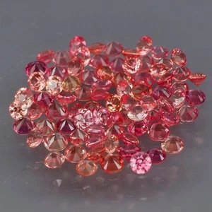 Round Diamond Cut 1.9 to 2.2mm.Padparadscha Sapphire Songea,Africa 80Pcs/3.72Ct. - Imagen 1 de 6