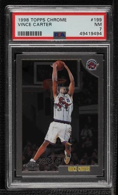 1998-99 Topps Chrome Vince Carter #199 PSA 7 Rookie RC HOF - Image 1 of 2
