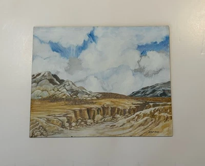 Gemälde Landschaft Südwest Wüste Felsenberg Schlucht Wolkenlandschaft Barry Bryan - Bild 1 von 4