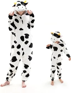 COSUSKET Fit Unisex Child Cow Pajamas, Halloween Womens Cosplay Animal On - Picture 1 of 4