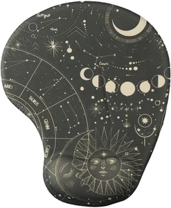 Alfombrilla de ratón Moon Vintage con soporte para reposamuñecas, reposamuñecas gel ergonómico negro P - Imagen 1 de 12