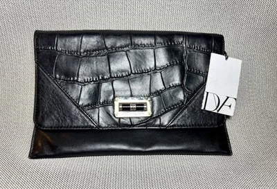Bolso de Mano DVF Cuero Negro Caimán Nunca Usado Etiquetas Foto 1 de 4